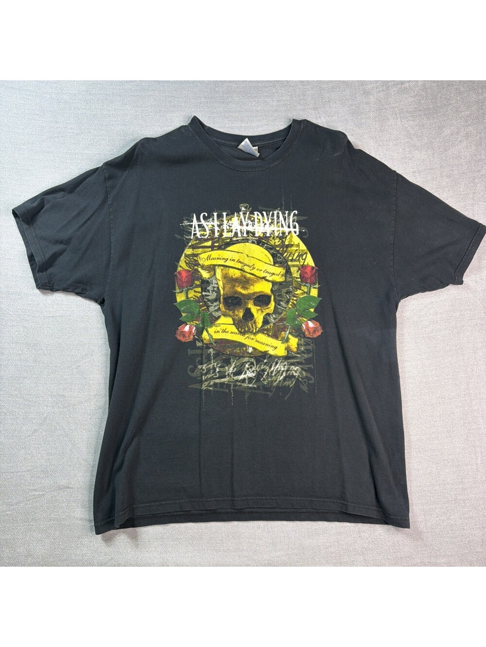 VTG As I Lay Dying Emo Scene Myspace Era Rock Band Faded Black T-Shirt Size XL